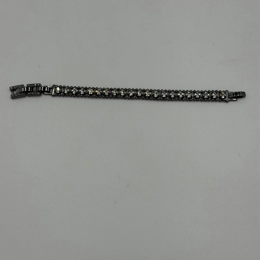 Stella and Dot Silver Tone‎ Clear Round Crystal Tennis Bracelet